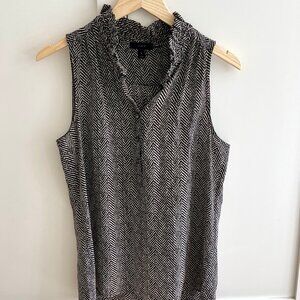 J. Crew Nicki Herringbone Silk Top Size Small
